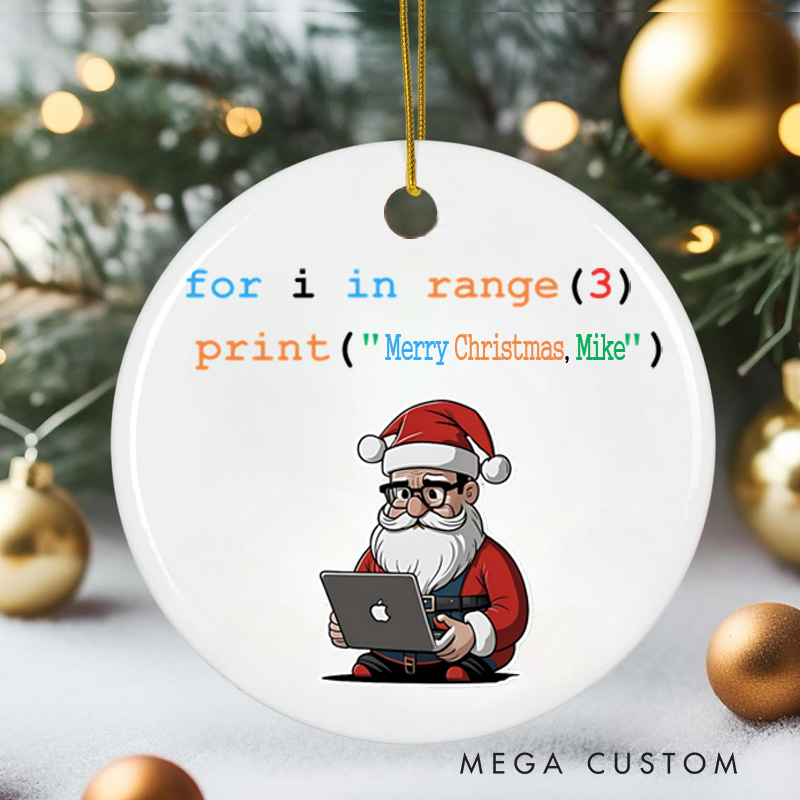 Personalized Code like Santa Christmas Ornament Computer Programmer Technology Lovers Christmas Ornament Gift for Geek Nerd