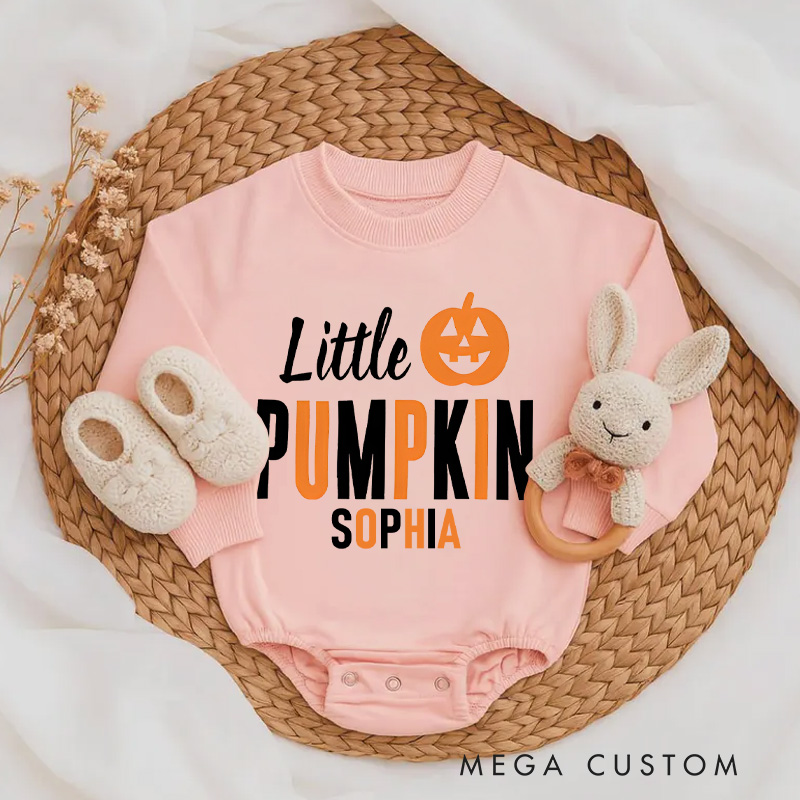 Personalized Little Pumpkin Baby Bodysuit for Adorable First Halloween Outfits