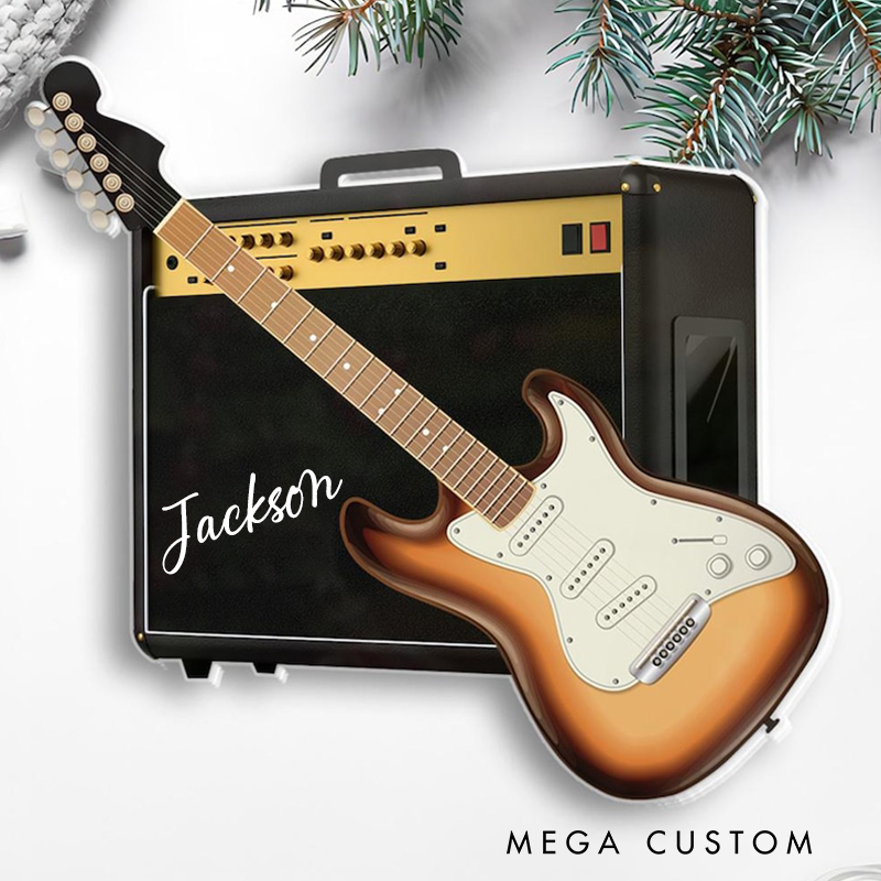 Personalized Guitar Christmas Ornament and Personalized Guitar Ornament and Guitar Lover Gifts and Guitar Ornament and Gift for Guitar Players