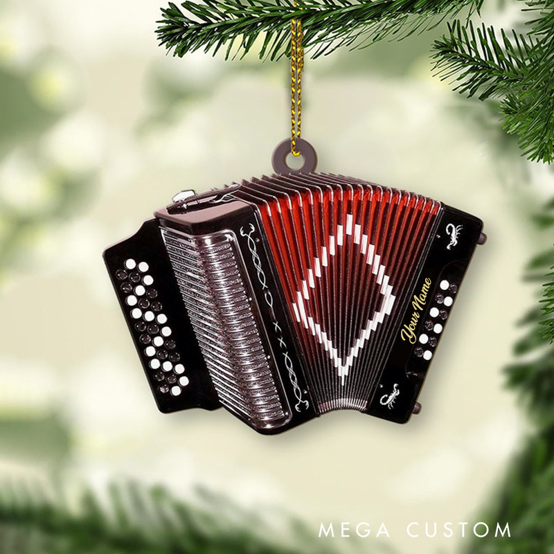 Personalized Accordion Christmas Ornament for Christmas Tree Musical Instrument Ornaments and Orchestra Accordion