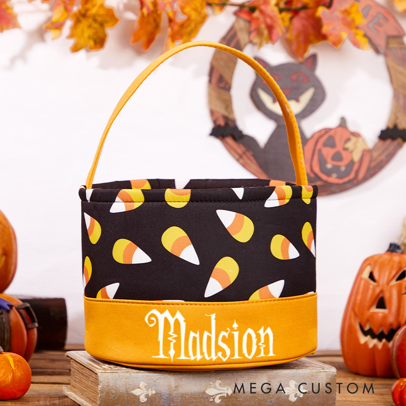 Personalized Trick or Treat Buckets with Name Halloween Bucket Gift for Boy Girl