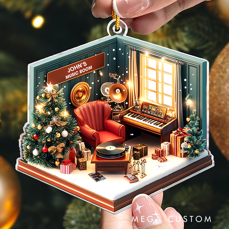 Personalized Music Room Christmas Ornament and Musician Ornament Gift and Personalized Acrylic Ornament