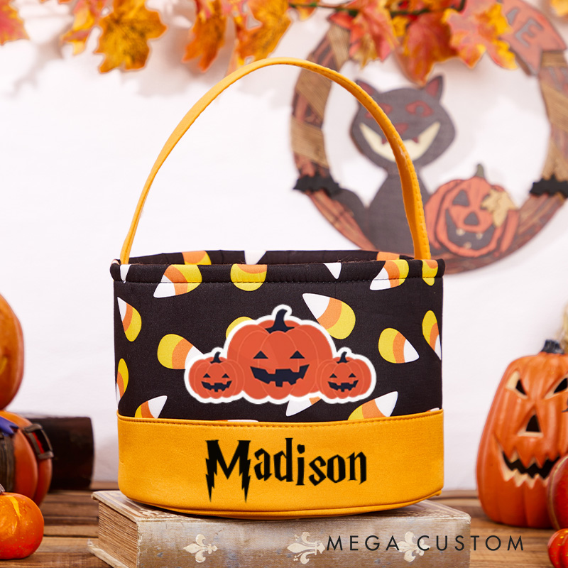 Personalized Halloween Treat Bag with Name Halloween Basket for Boys and Girls Halloween Gift