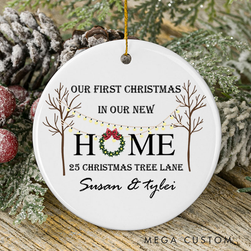 Personalized First Christmas In Our New Home Ornament 2025 New Home Ornament New Home Tree Decor Couples Gift