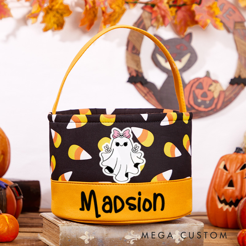 Personalized Halloween Bucket Kids Halloween Gift Halloween Party Decor