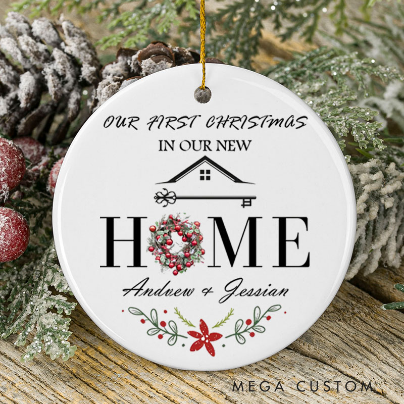 Personalized Our First Christmas in Our New Home Ornament 2025 Christmas Ornament Holiday Keepsake Gift for Couples Christmas Tree Decoration