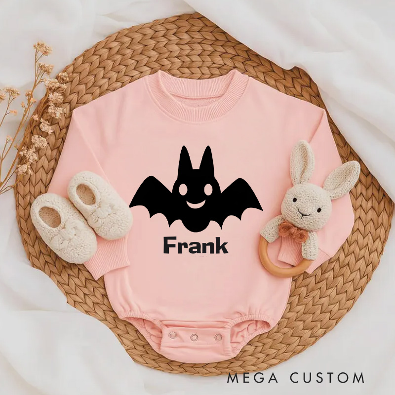 Personalized Bat Halloween Baby Bodysuit for Little Ones Celebrating Spooky Nights