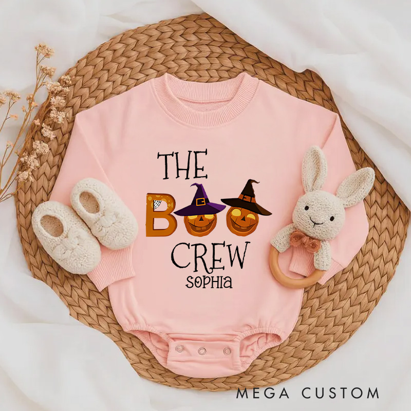Personalized Halloween The Boo Crew Illustration Family Baby Bodysuit