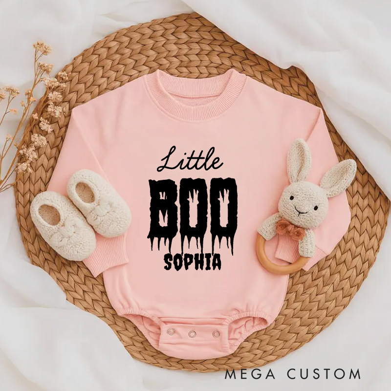 Personalized Little Boo Baby Bodysuit Perfect for Spooky Halloween Celebrations
