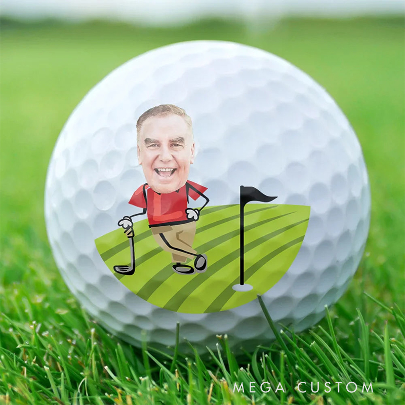Personalized "Retirement Is in Full Swing" Golf Ball with Custom Face 