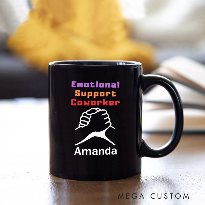 Personalized Office Worker Mug Gift Emotional Support Coworkers with Two Hands Clasped Together Mug Appreciation Gift for Coworkers