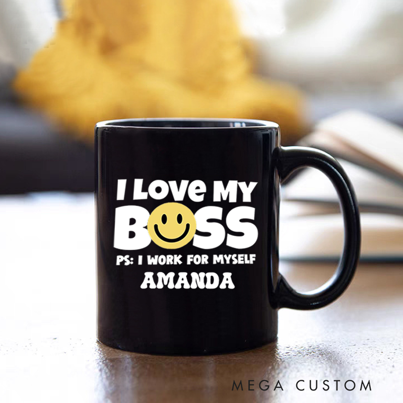 Personalized Office Worker Mug Gift I Love My Boss Mug Appreciation Gift for Coworkers