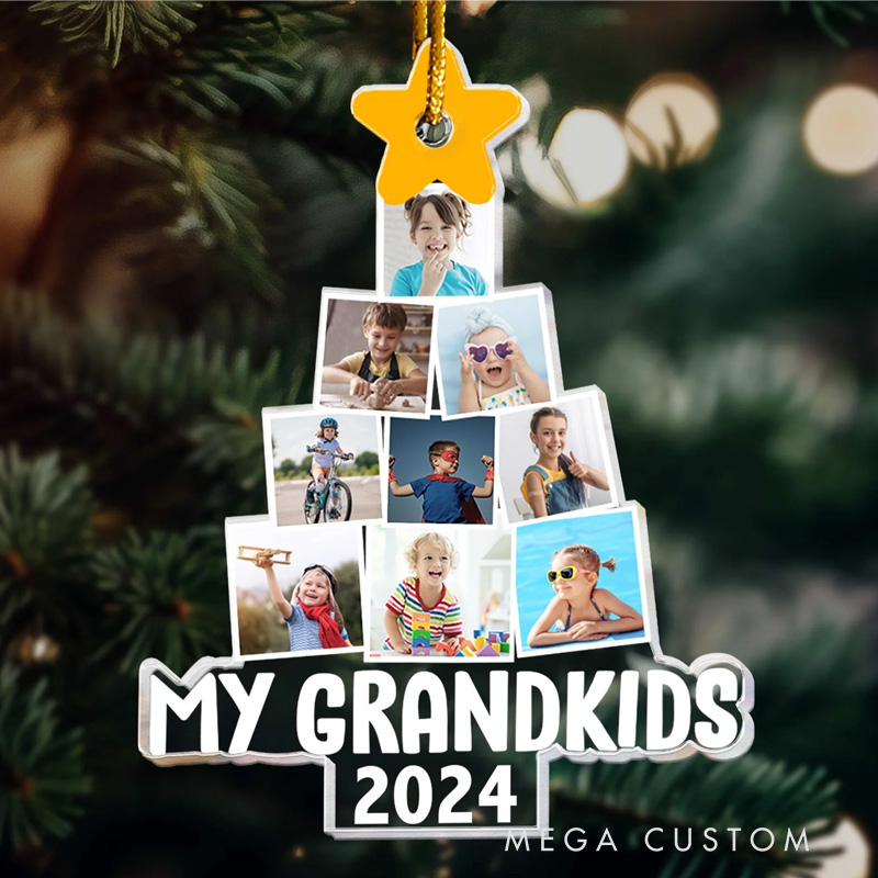 Personalized Photo My Grandkids Christmas Tree Christmas Gift for Kids