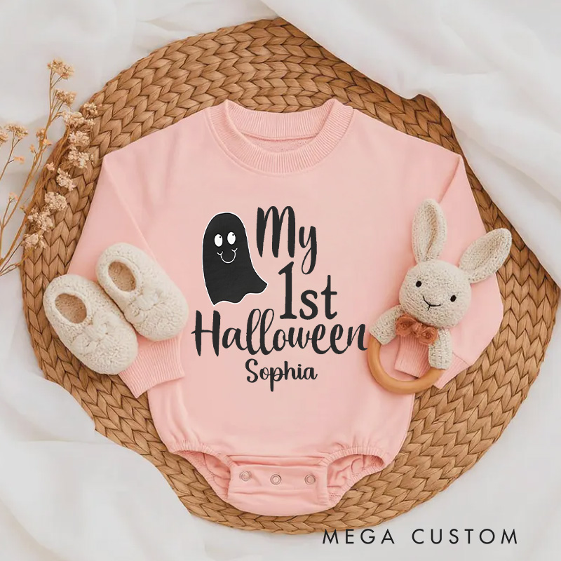 Personalized My 1st Halloween Cute Baby Ghost Baby Bodysuit