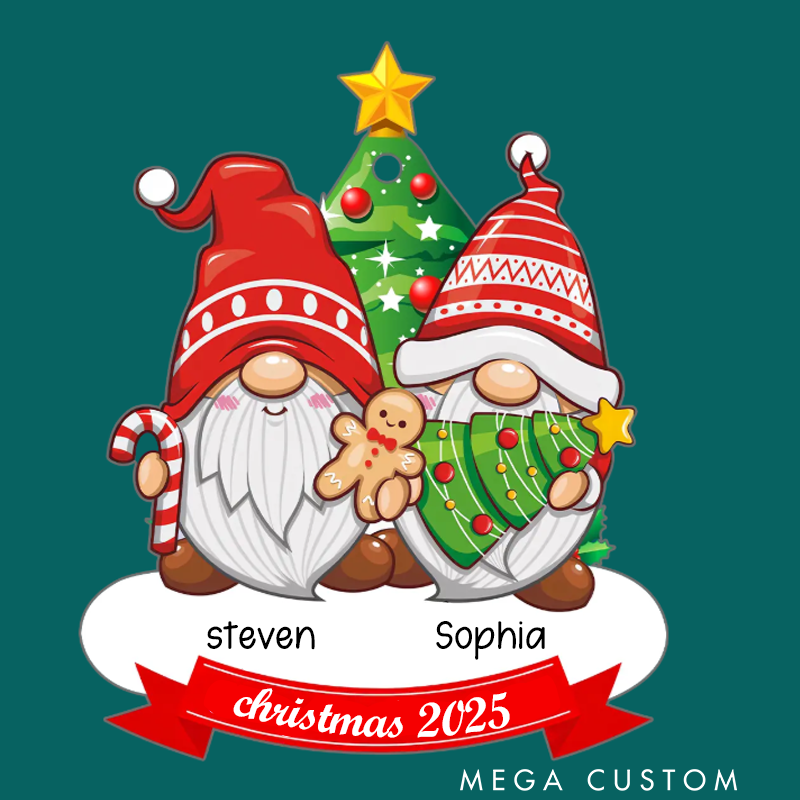 Personalized Gnomes Ornament Family Christmas Ornaments and Personalized Gnome Ornament for Christmas Tree Decor