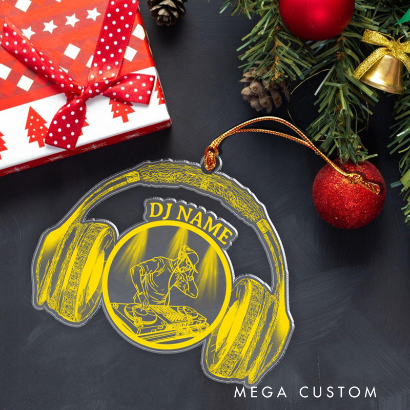 Personalized Name DJ Player Ornament and Christmas Gifts for DJ and DJ Table Ornament