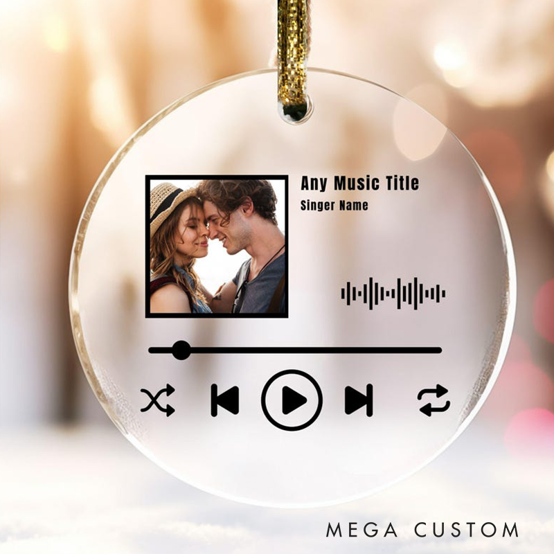 Personalized Song Ornament and Personalized Photo Ornament and Couple Song and Photo Ornament