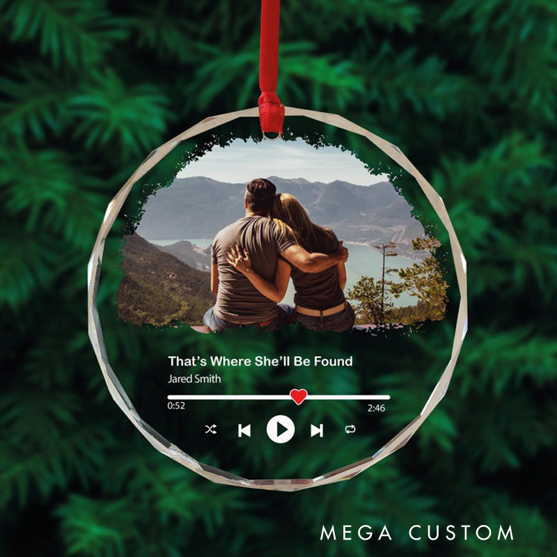 Personalized Song Plaque Ornament Album Photo Minimalist Home Decor Custom Valentines Day Gift Christmas Gifts