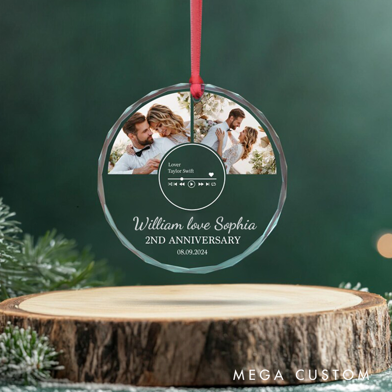 Personalized Song Ornament Custom Music Plaque Gift Custom Couple Picture Song Acrylic Ornament