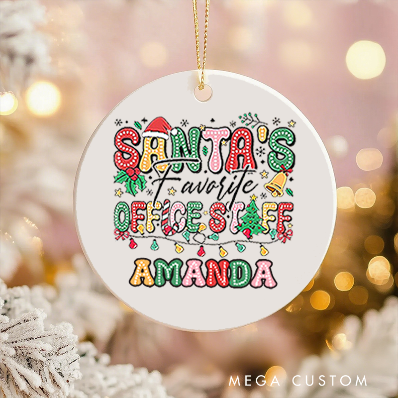 Personalized Office Worker Christmas Ornament Santa's Office Staff with Christmas Elements Ornament Appreciation Gift for Coworkers