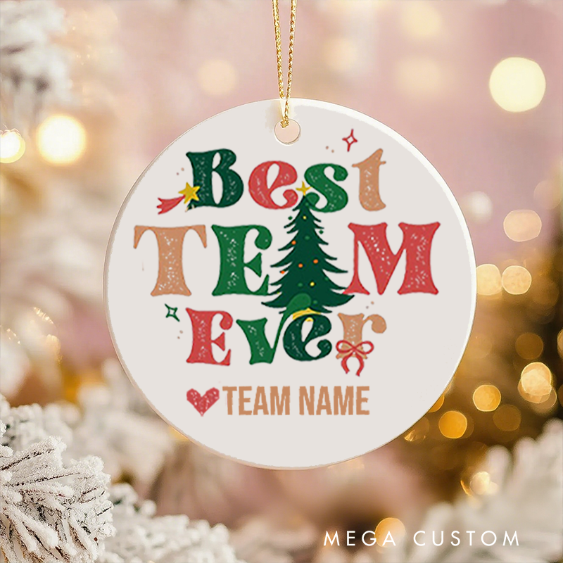 Personalized Office Worker Christmas Ornament Best Team Ever with Christmas Elements Ornament Appreciation Gift for Coworkers