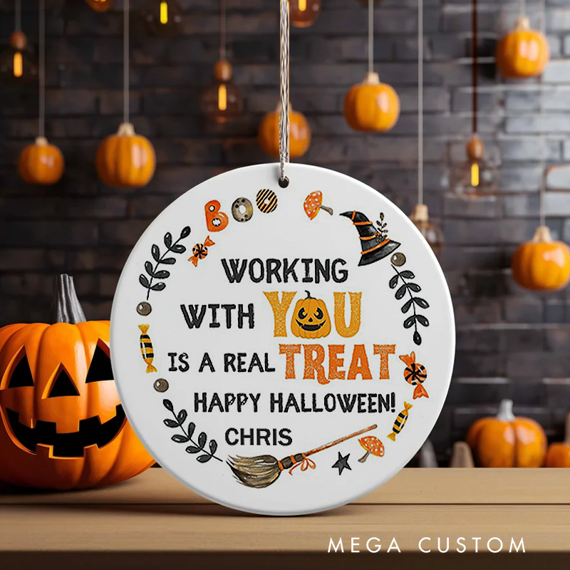 Personalized Office Worker Halloween Ornament Happy Halloween Working with You Is a Real Treat Appreciation Gift for Coworkers