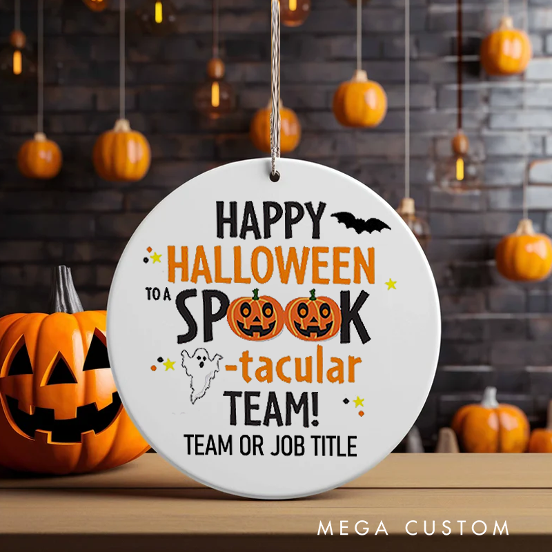 Personalized Office Worker Halloween Ornament Happy Halloween to a Spook Tacular Team Appreciation Gift for Coworkers