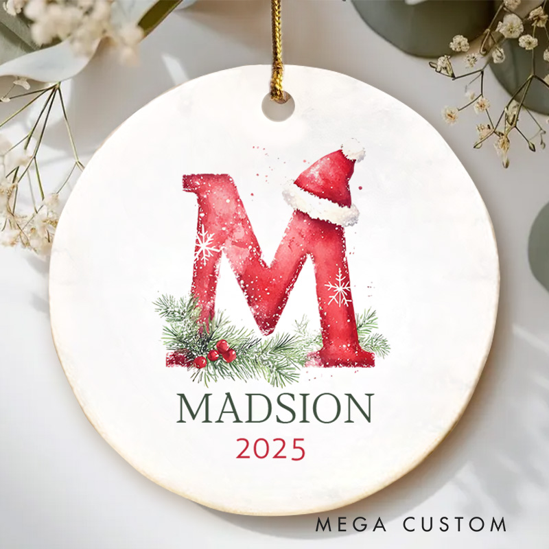 Personalized Letter Name Ornament Xmas Gift 