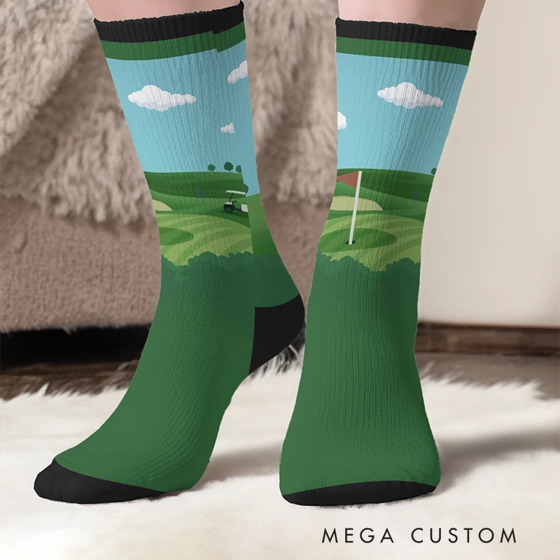Personalized "I’d Rather Be Golfing" Socks with Custom Name and Design   