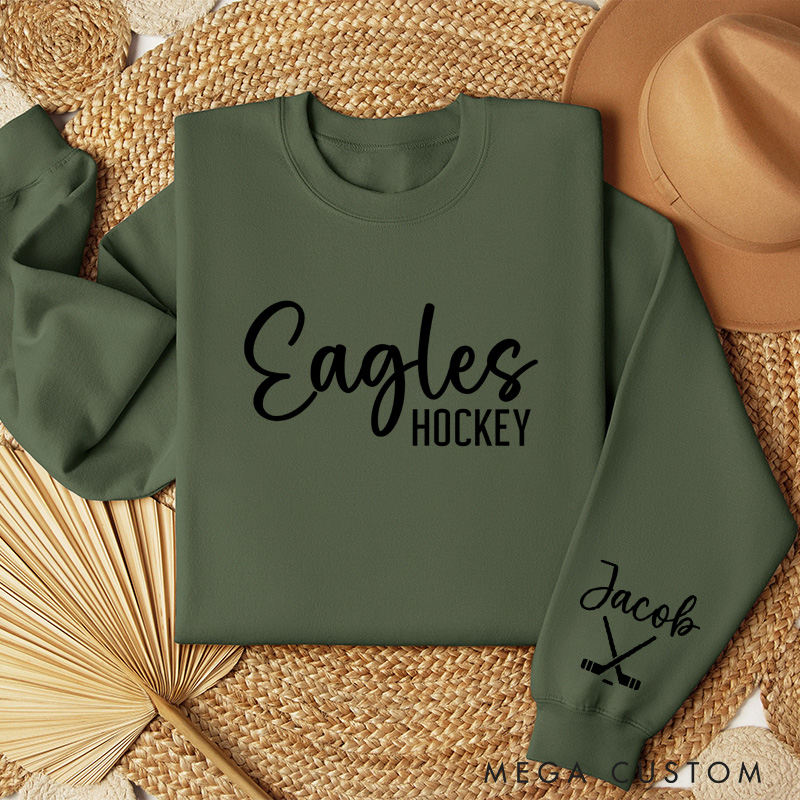 Personalized Hockey Sweatshirt with Team Name and Custom Name Design