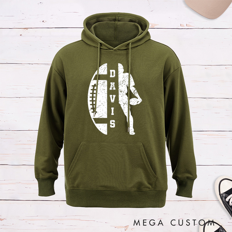 Personalized American Football Hoodie with Custom Player Name
