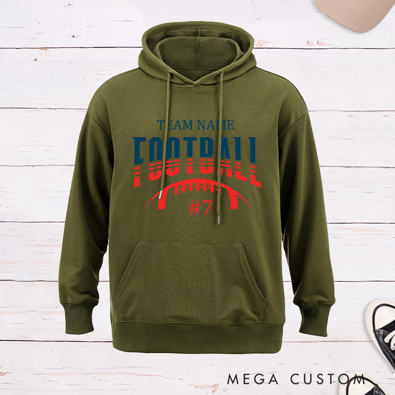 Personalized American Football Hoodie with Custom Your Team Name and Number