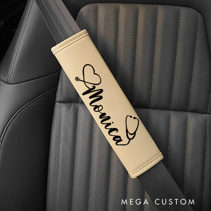 Personalized Nurse Seat Belt Cover Custom Name Car Seatbelt Cover Shoulder Seat Belt Gift