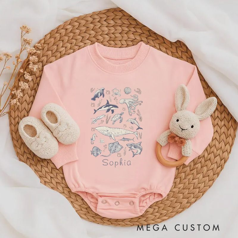 Personalized Underwater Wonders Educational Ocean Theme Baby Bodysuit