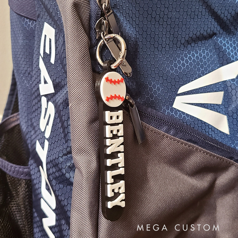 Personalized 3D Baseball-Themed Keychain Featuring Custom Name  
