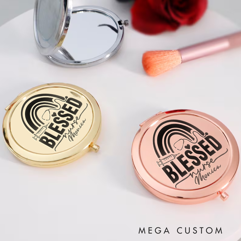 Personalized Nurse Compact Mirror Engraved Compact Mirror Pocket Mirror For Her Nurse Appreciation Gift 