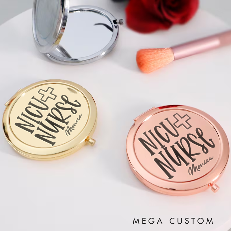 Personalized Nurse Compact Mirror Engraved Compact Mirror Pocket Mirror For Her Nurse Appreciation Gift 