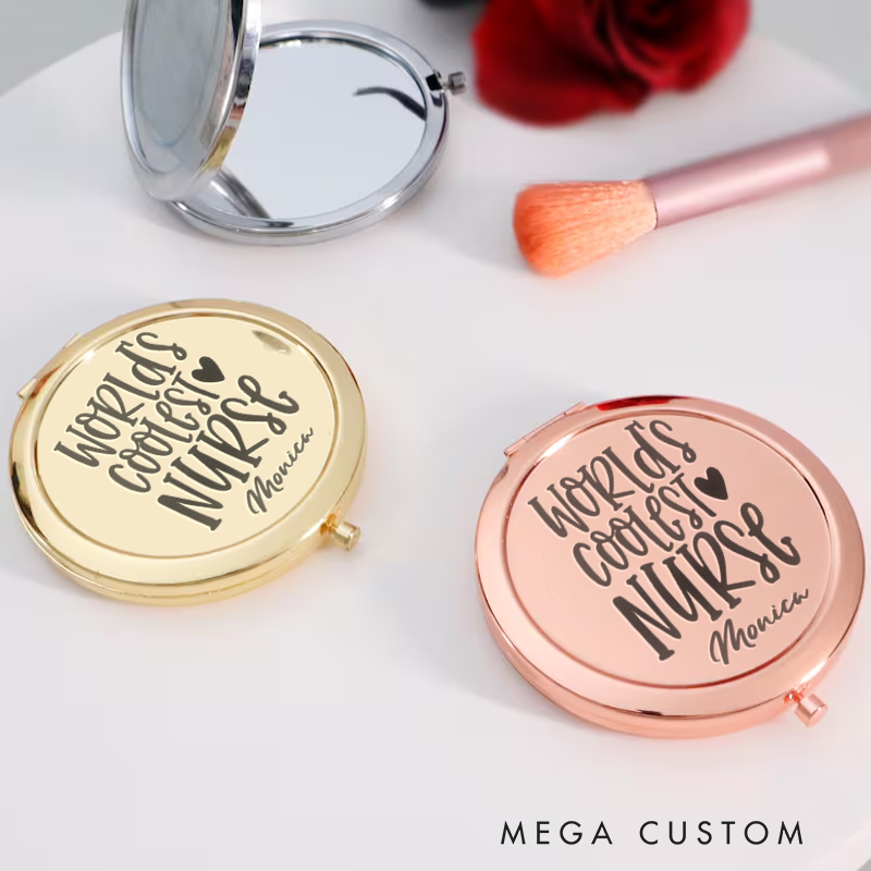 Personalized Nurse Compact Mirror Engraved Compact Mirror Pocket Mirror For Her Nurse Appreciation Gift 