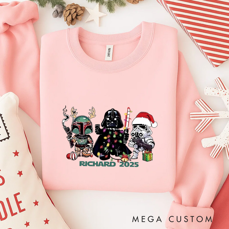 Personalized Christmas Galaxy Sweatshirt Star Holiday Fantasy Nerdy Geek Crewneck Christmas Gift