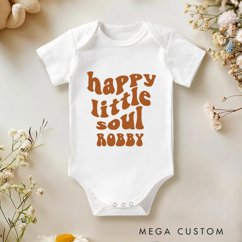 Personalized Happy Little Soul Baby Onesie Boho Baby Onesie Baby Shower Gift