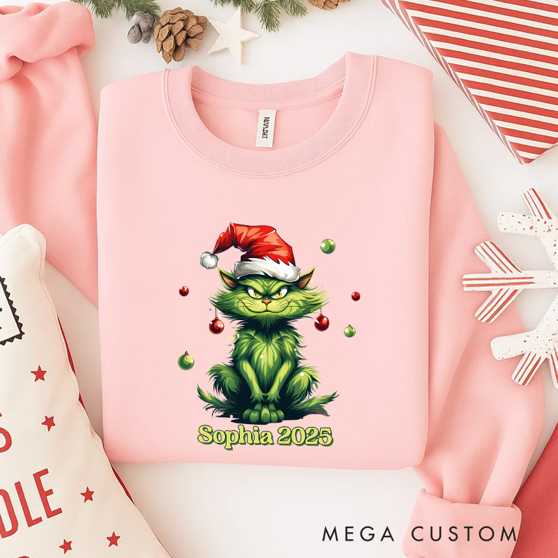 Personalized Wicked Cat Christmas Movie Sweatshirt Holiday Crewneck Christmas Gift