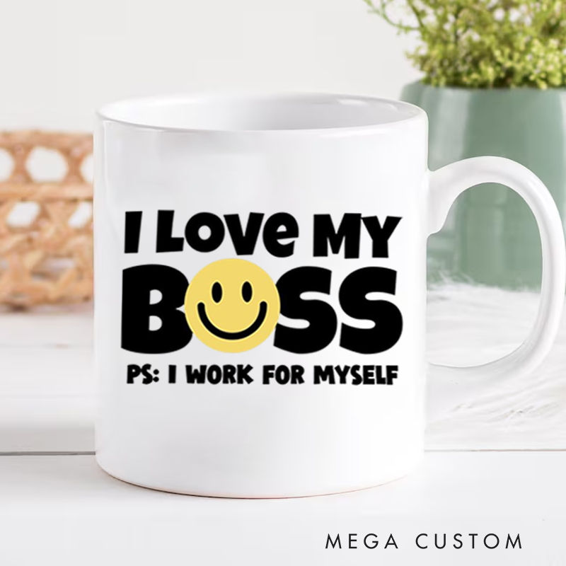 Personalized Office Worker Mug Gift I Love My Boss Mug Appreciation Gift for Coworkers