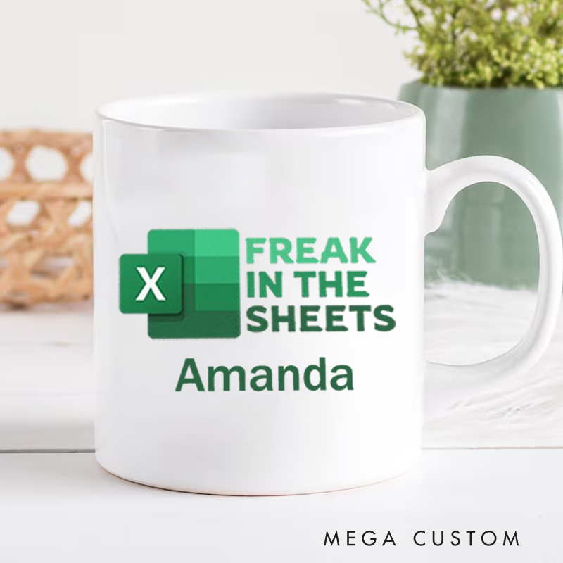 Personalized Office Worker Mug Gift Freak in the Sheets Mug Appreciation Gift for Coworkers