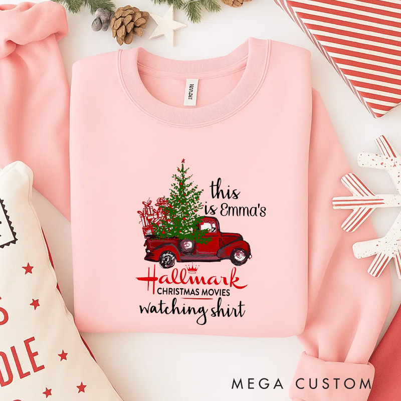 Personalized Christmas Movie Watching Shirt Movie Classic Sweatshirt Vintage Holiday Movies Crewneck Family Movie Shirt