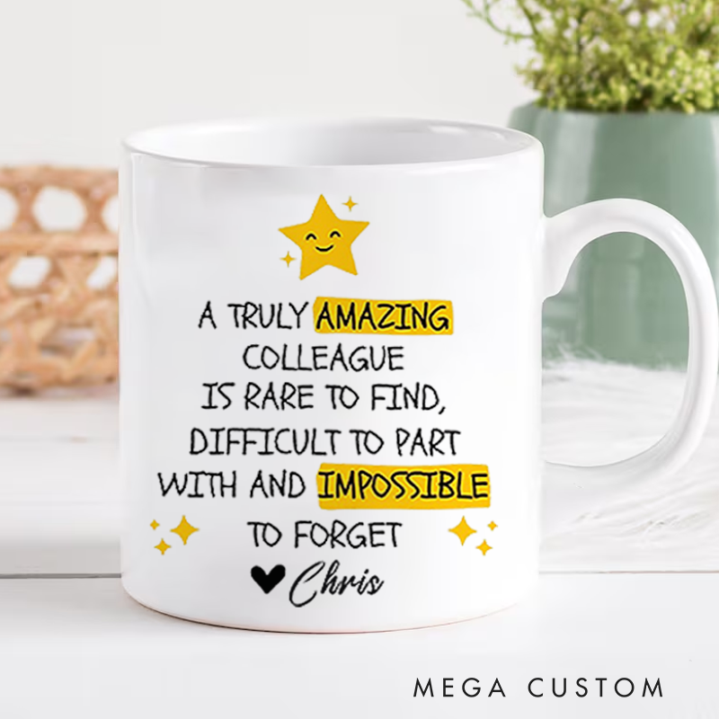 Personalized Office Worker Mug Gift a Truly Amazing Colleague Is Rare to Find Mug Appreciation Gift for Coworkers