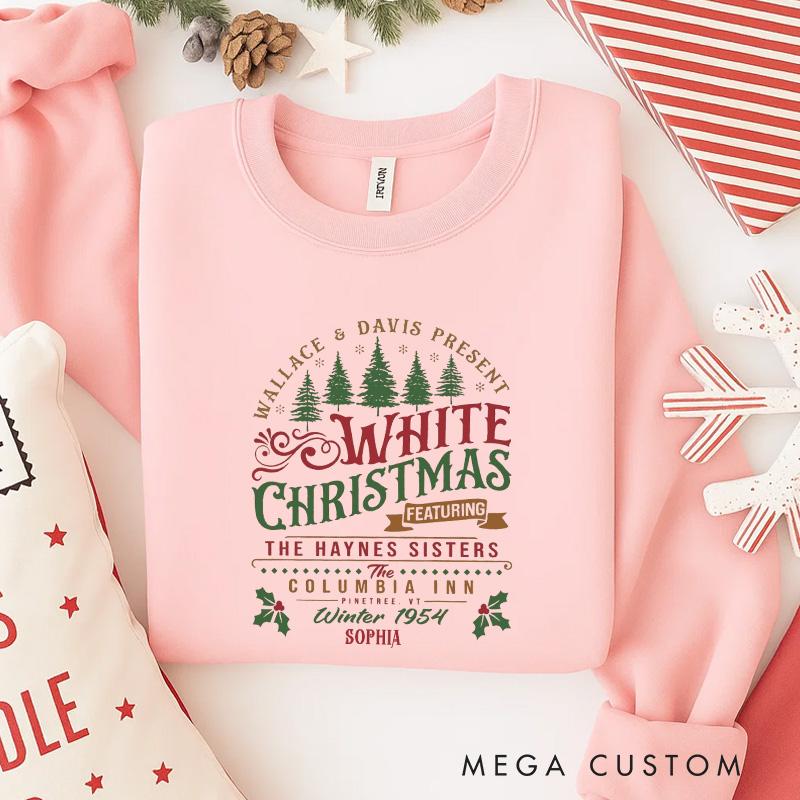 Personalized Snowy Christmas Movie Classic Sweatshirt Vintage Holiday Movies Crewneck Family Movie Shirt