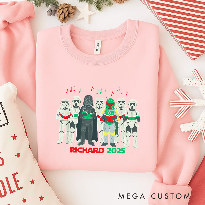 Personalized Star Choir Christmas Classic Sweatshirt Galaxy War Film Crewneck Movie Holiday Shirt