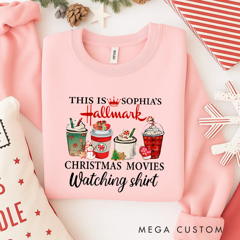 Personalized Christmas Movie Watching Shirt Classic Sweatshirt Christmas Film Crewneck Movie Holiday Shirt