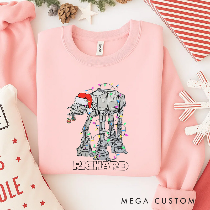 Personalized Walking Christmas Classic Sweatshirt Galaxy War Film Crewneck Movie Holiday Shirt