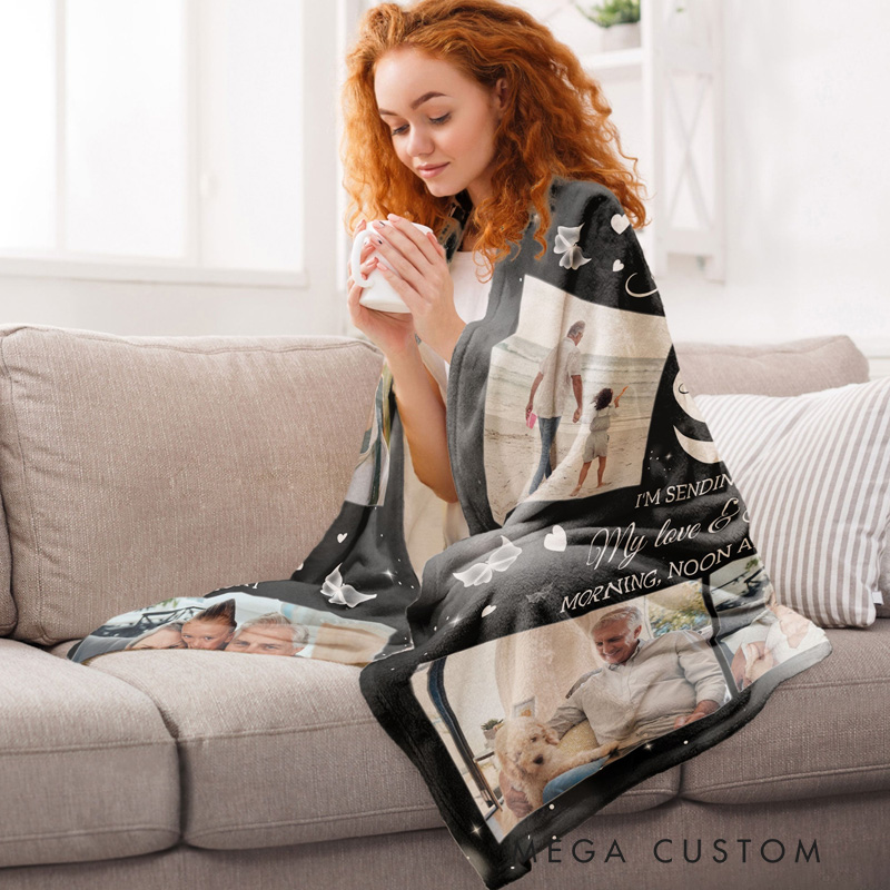 Personalized Memorial Photo Blanket A Hug From Heaven Memorial Gift Remembrance Blanket in Loving Memory Blanket